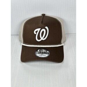 New Era Washington Nationals MLB 9FORTY A-Frame Trucker Adjustable Rope Hat Cap